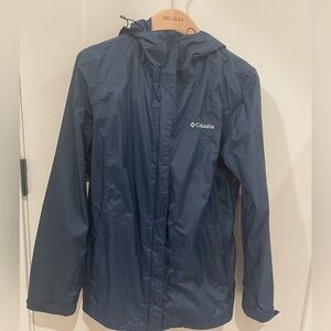 Columbia Navy Omni-Tech Waterproof Hooded Jacket – Size S